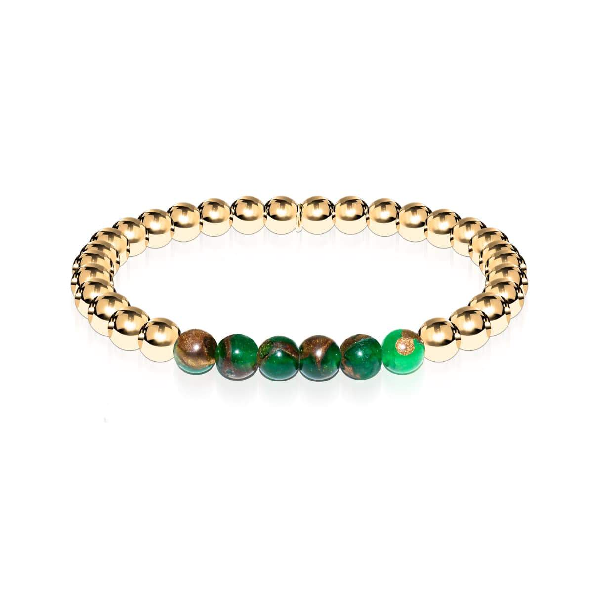 Verträumt | 18 Karat Gold | Neuer grüner Achat | Edelstein-Ausdrucksarmband